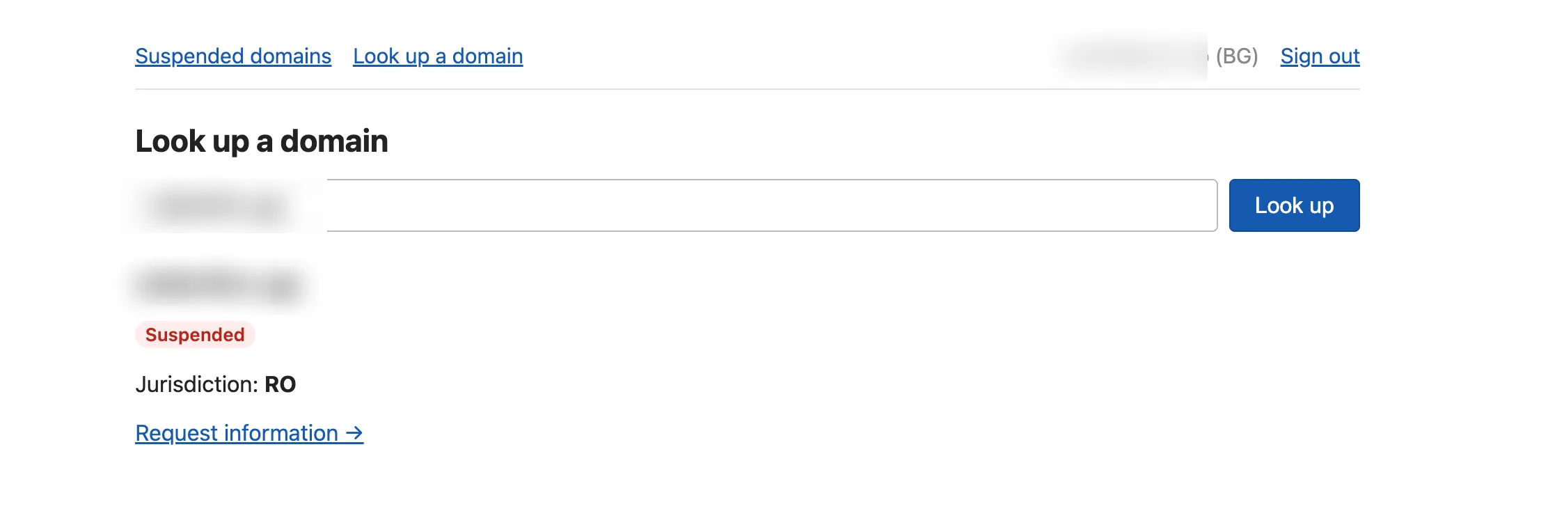 Domain lookup tool