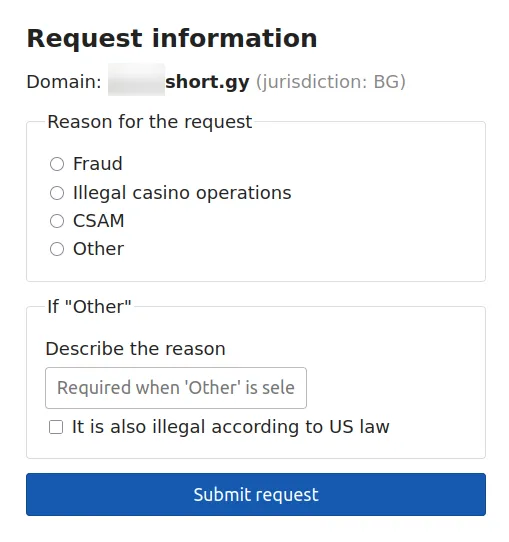 Request information form