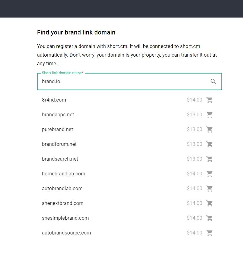 Domain statistics on Short.cm