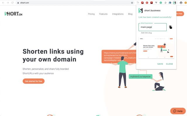 Short.cm Google Chrome Extension
