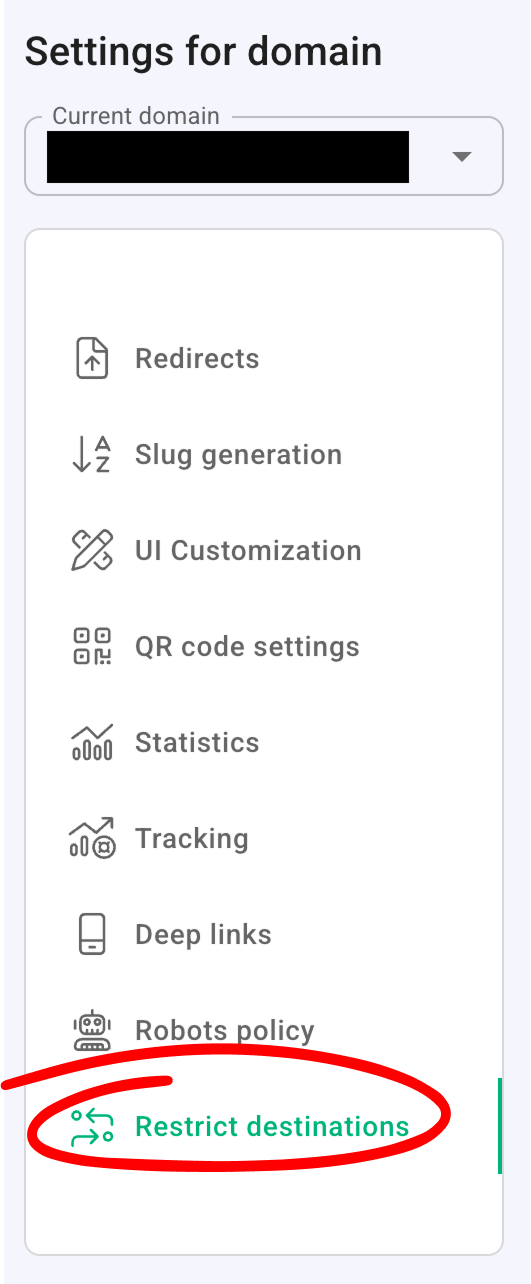 New! Restrict destinations