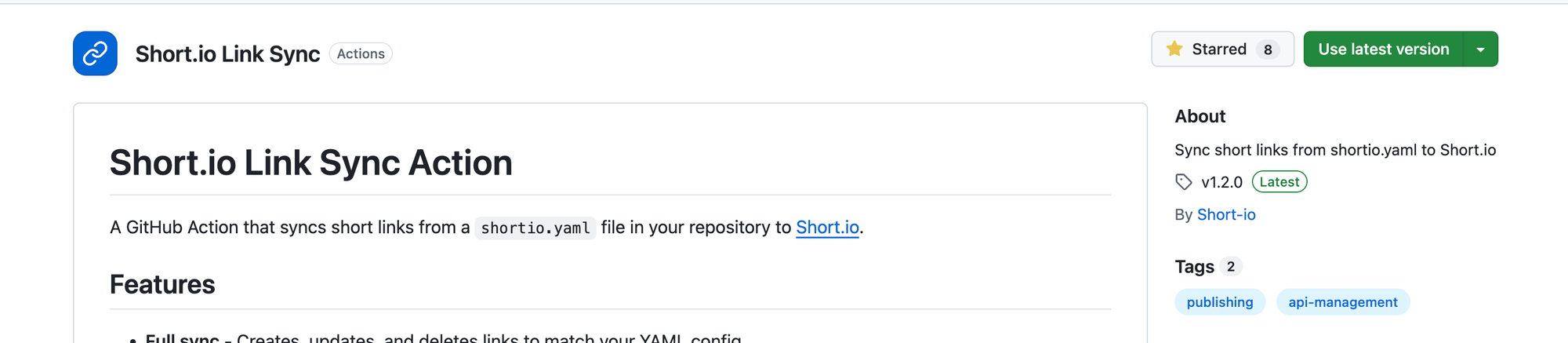 For developers: sync Short.io links with link-sync-action and build Node.js integrations with @short.io/client-node
