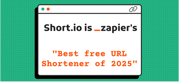 A mockup of a computer window, with the text "Short.io is_zapier's "Best free URL shortener of 2025"