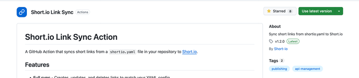 For developers: sync Short.io links with link-sync-action and build Node.js integrations with @short.io/client-node